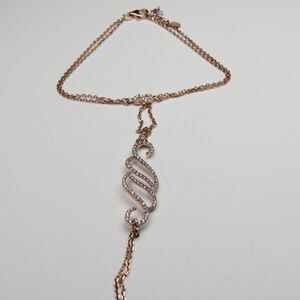 Sterling Silver Slave Bracelet 18k Rose plated cz